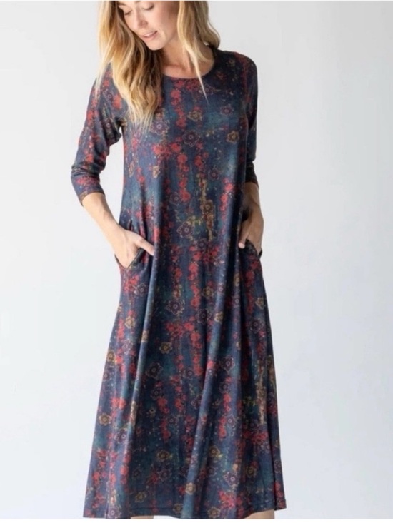 NATURAL LIFE Dresses & Skirts - Natural Life "The Lottie" Maxi Dress in Watercolor Floral Pullover medium